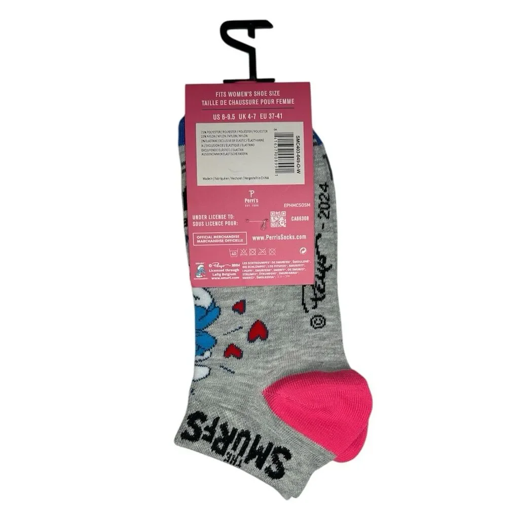 1x Smurf Novelty Ankle Socks Woman Set Size 6-9.5
